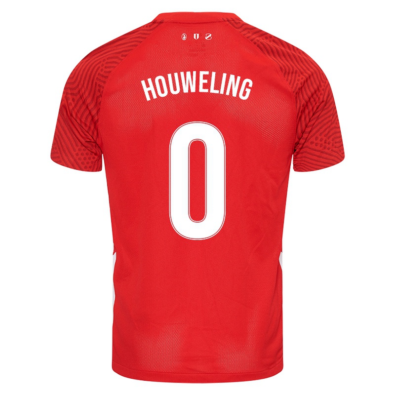 Férfi Joey Houweling #0 Piros Hazai Jersey 2021/22 Mez Póló Ing
