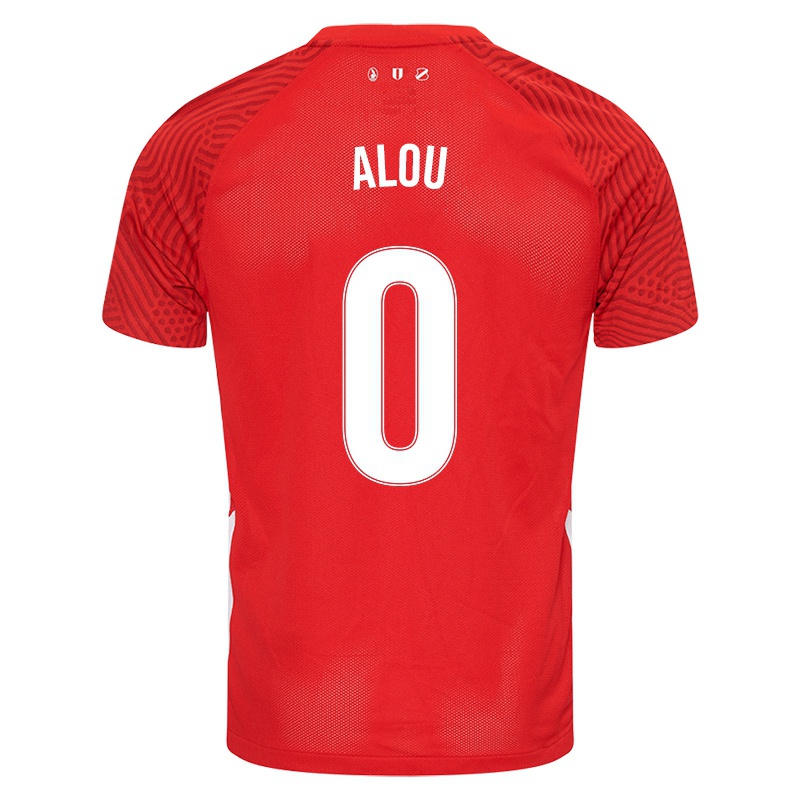 Férfi Oussama Alou #0 Piros Hazai Jersey 2021/22 Mez Póló Ing