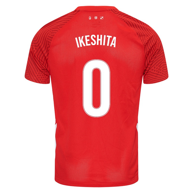 Férfi Yuya Ikeshita #0 Piros Hazai Jersey 2021/22 Mez Póló Ing