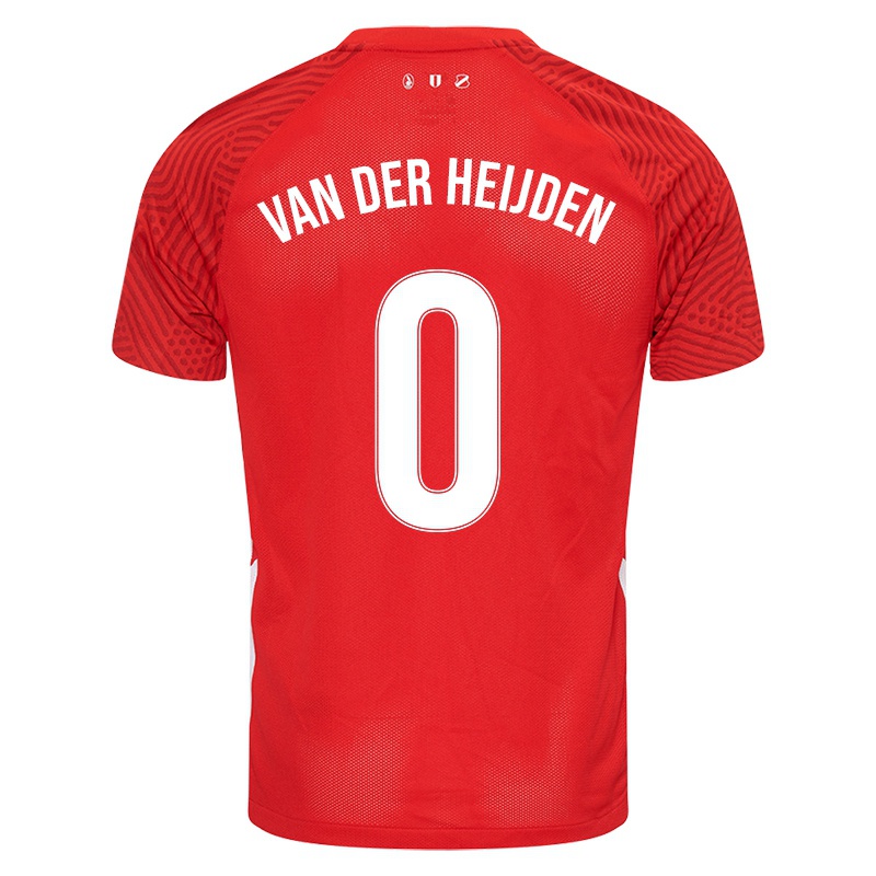 Férfi Sep Van Der Heijden #0 Piros Hazai Jersey 2021/22 Mez Póló Ing