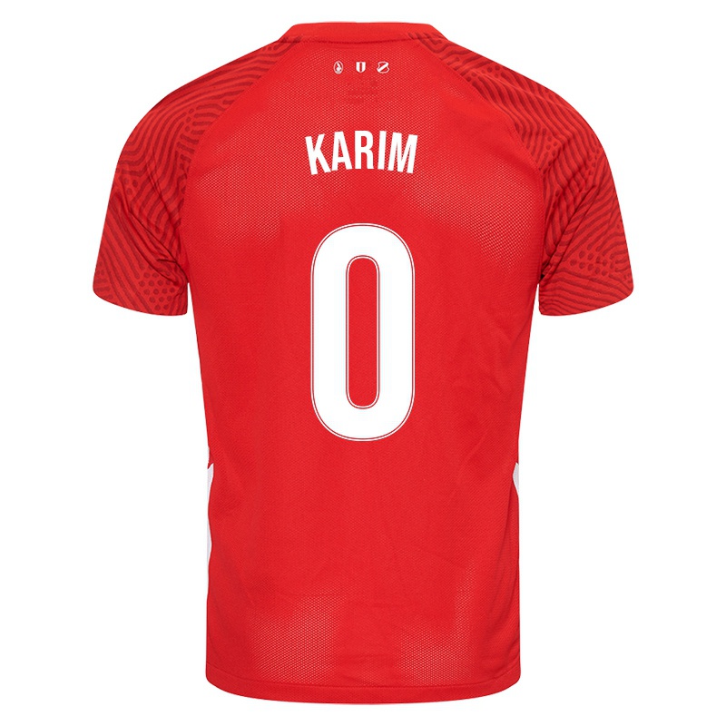 Férfi Safouane Karim #0 Piros Hazai Jersey 2021/22 Mez Póló Ing