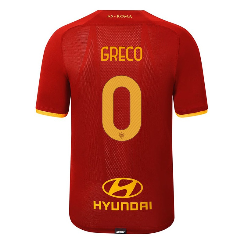 Férfi Stefano Greco #0 Piros Hazai Jersey 2021/22 Mez Póló Ing