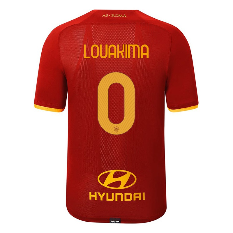 Férfi Corentin Louakima #0 Piros Hazai Jersey 2021/22 Mez Póló Ing