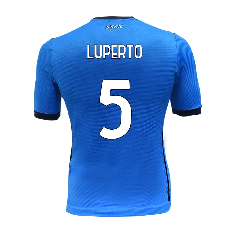 Férfi Sebastiano Luperto #5 Kék Hazai Jersey 2021/22 Mez Póló Ing