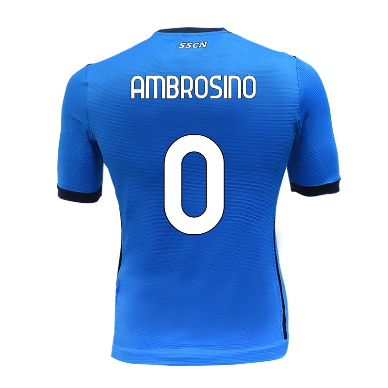 Férfi Giuseppe Ambrosino #0 Kék Hazai Jersey 2021/22 Mez Póló Ing