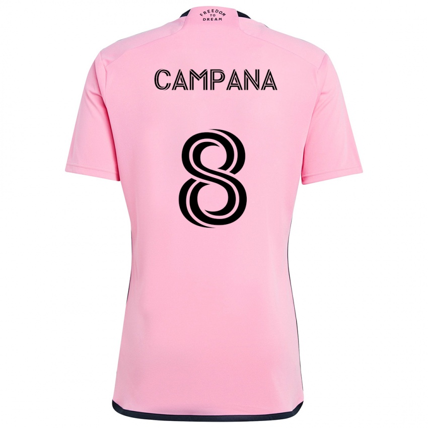 Gyermek Leonardo Campana #8 Rózsaszín Hazai Jersey 2024/25 Mez Póló Ing