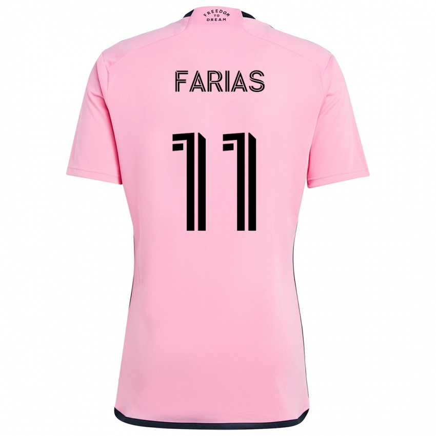 Gyermek Facundo Farías #11 Rózsaszín Hazai Jersey 2024/25 Mez Póló Ing