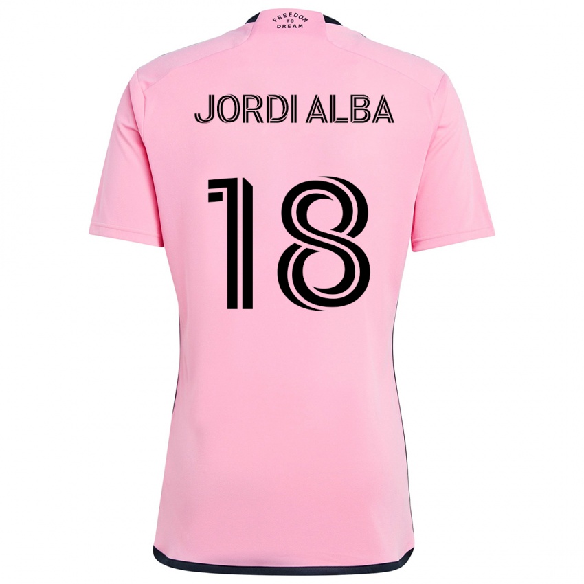 Gyermek Jordi Alba #18 Rózsaszín Hazai Jersey 2024/25 Mez Póló Ing