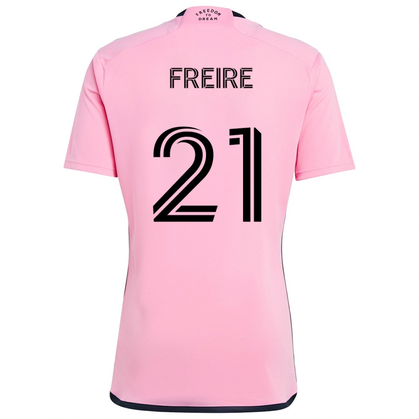 Gyermek Nicolas Freire #21 Rózsaszín Hazai Jersey 2024/25 Mez Póló Ing