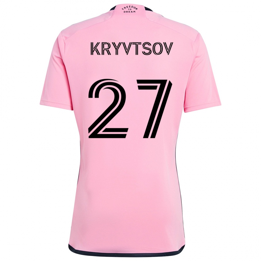 Gyermek Sergiy Kryvtsov #27 Rózsaszín Hazai Jersey 2024/25 Mez Póló Ing