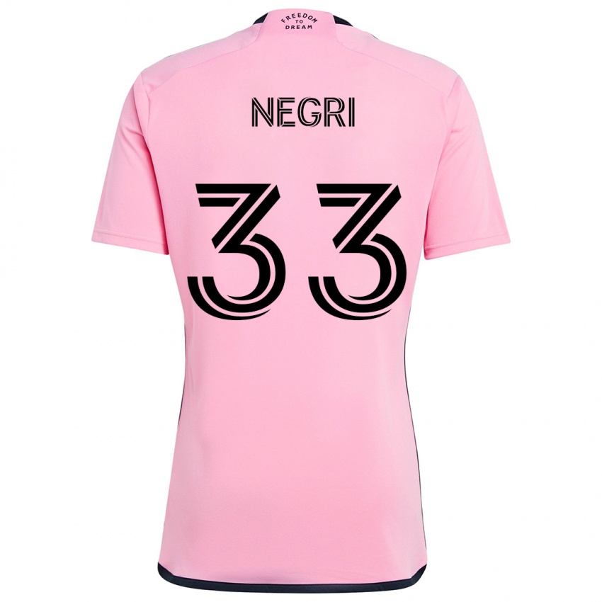 Gyermek Franco Negri #33 Rózsaszín Hazai Jersey 2024/25 Mez Póló Ing