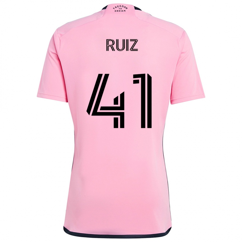 Gyermek David Ruíz #41 Rózsaszín Hazai Jersey 2024/25 Mez Póló Ing