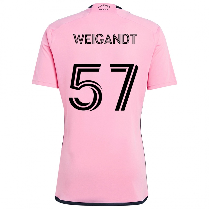 Gyermek Marcelo Weigandt #57 Rózsaszín Hazai Jersey 2024/25 Mez Póló Ing