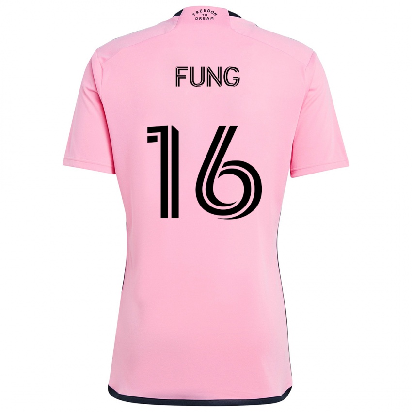 Gyermek Victor Fung #16 Rózsaszín Hazai Jersey 2024/25 Mez Póló Ing