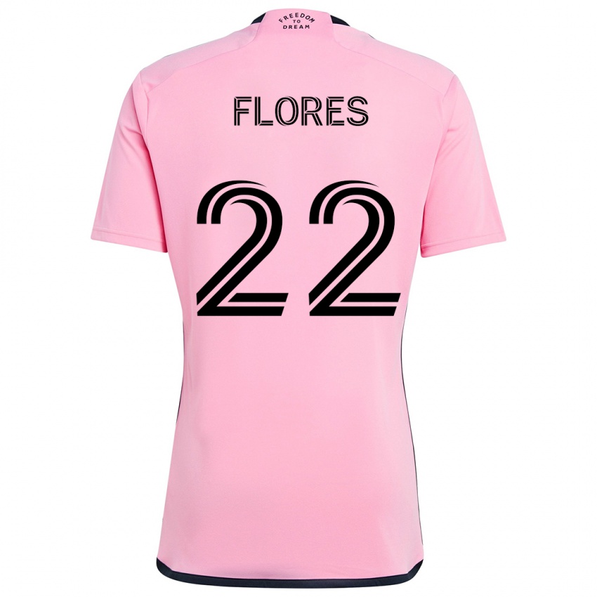 Gyermek Alejandro Flores #22 Rózsaszín Hazai Jersey 2024/25 Mez Póló Ing