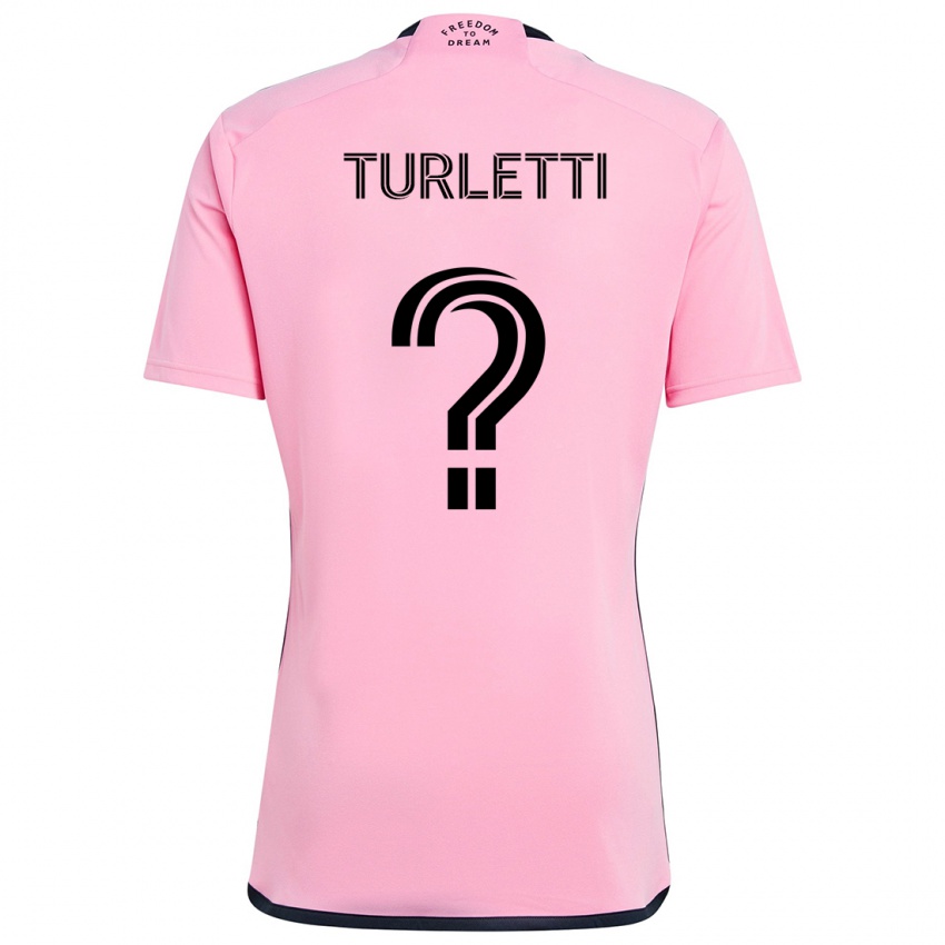 Gyermek Mateo Turletti #0 Rózsaszín Hazai Jersey 2024/25 Mez Póló Ing