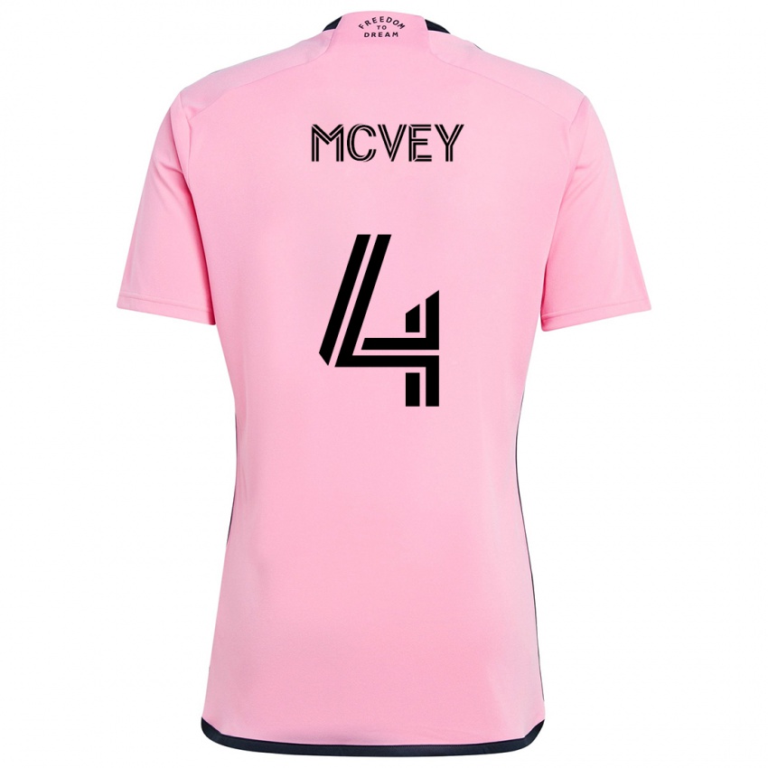 Gyermek Christopher Mcvey #4 Rózsaszín Hazai Jersey 2024/25 Mez Póló Ing