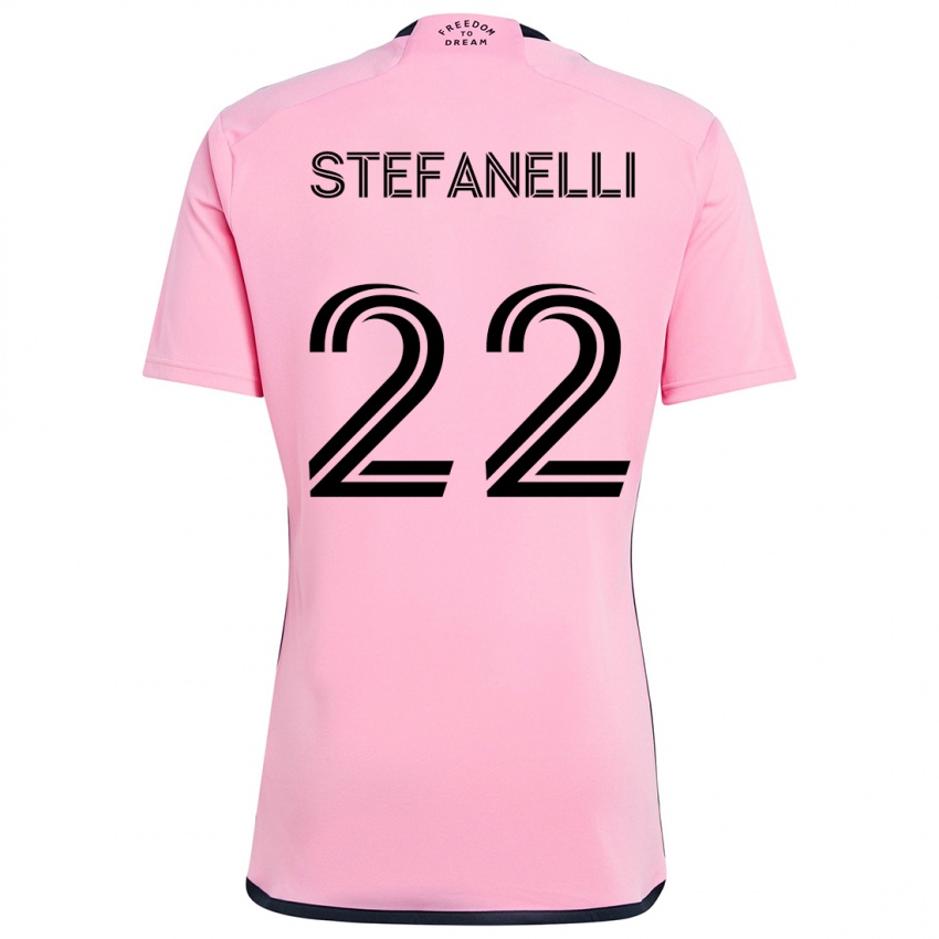 Gyermek Nicolás Stefanelli #22 Rózsaszín Hazai Jersey 2024/25 Mez Póló Ing