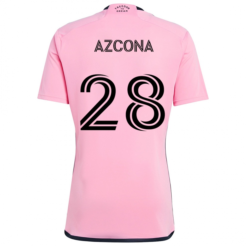 Gyermek Edison Azcona #28 Rózsaszín Hazai Jersey 2024/25 Mez Póló Ing