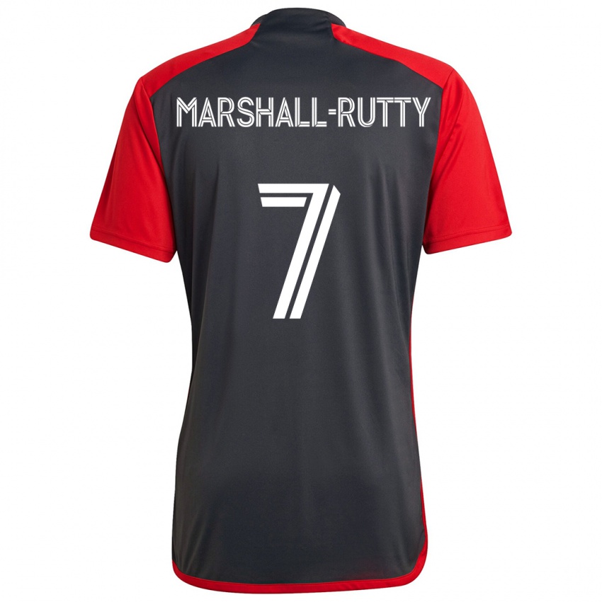 Gyermek Jahkeele Marshall-Rutty #7 Szürke Vörös Hazai Jersey 2024/25 Mez Póló Ing