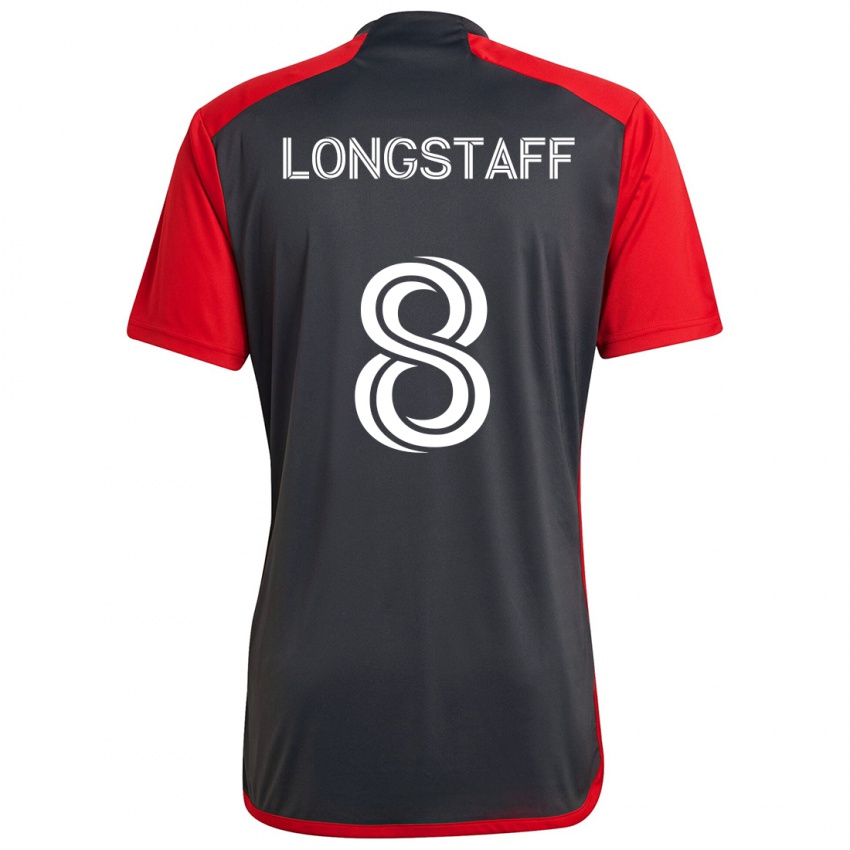 Gyermek Matty Longstaff #8 Szürke Vörös Hazai Jersey 2024/25 Mez Póló Ing