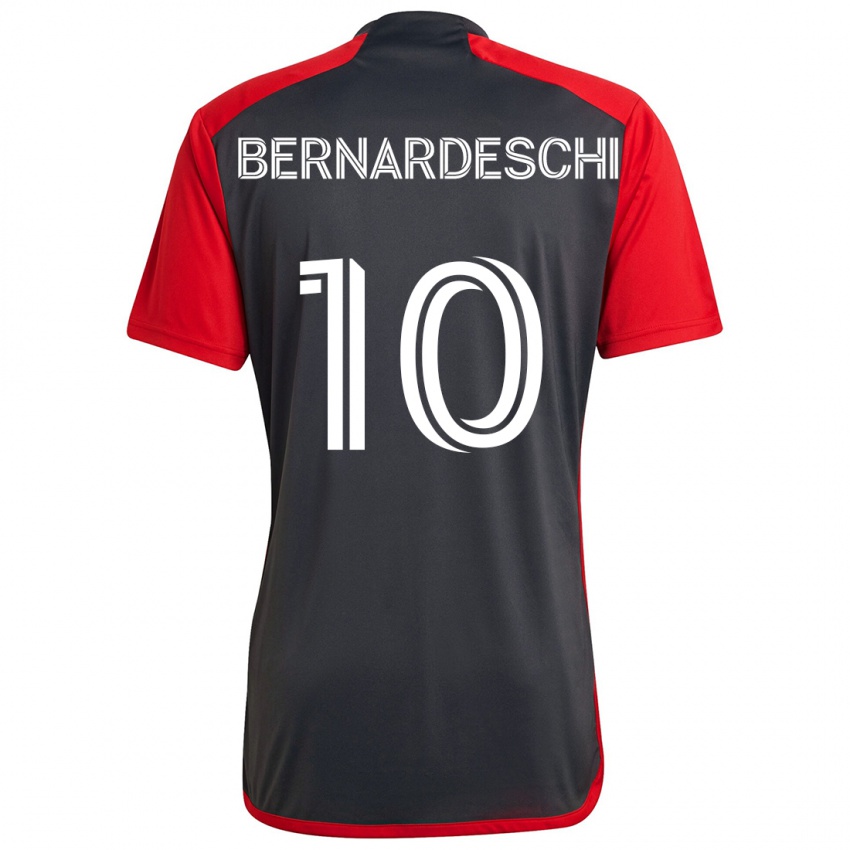 Gyermek Federico Bernardeschi #10 Szürke Vörös Hazai Jersey 2024/25 Mez Póló Ing