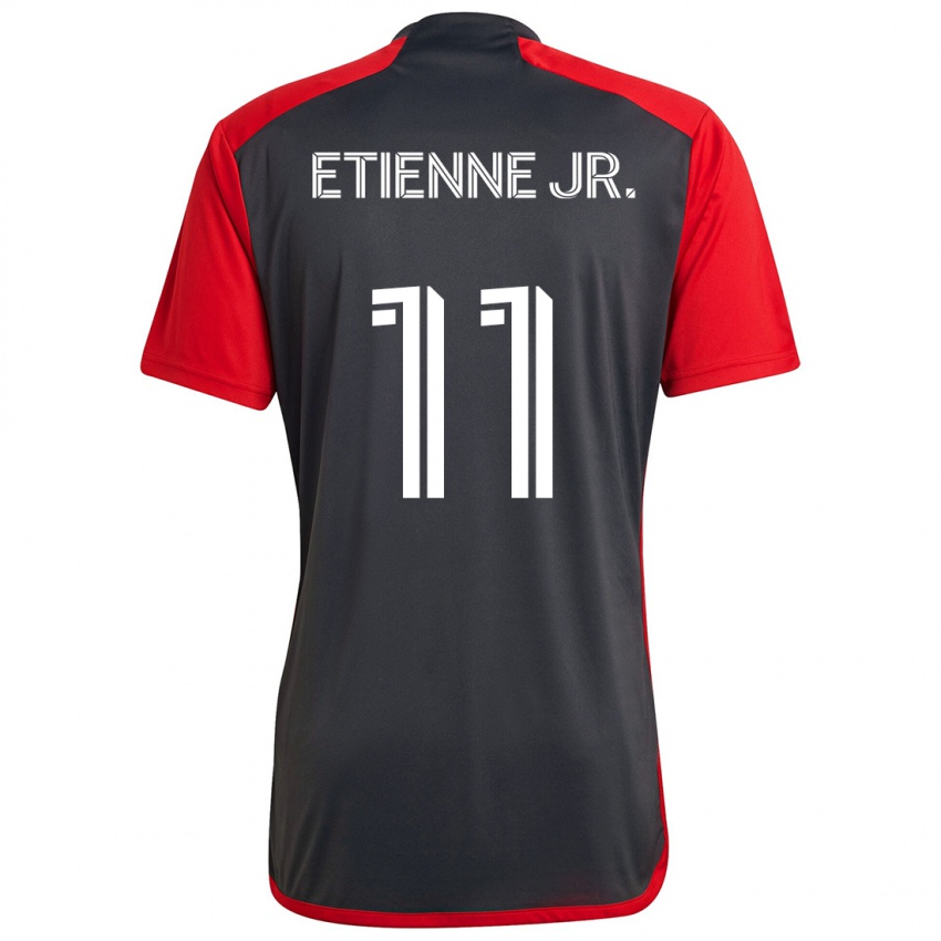 Gyermek Derrick Etienne Jr. #11 Szürke Vörös Hazai Jersey 2024/25 Mez Póló Ing