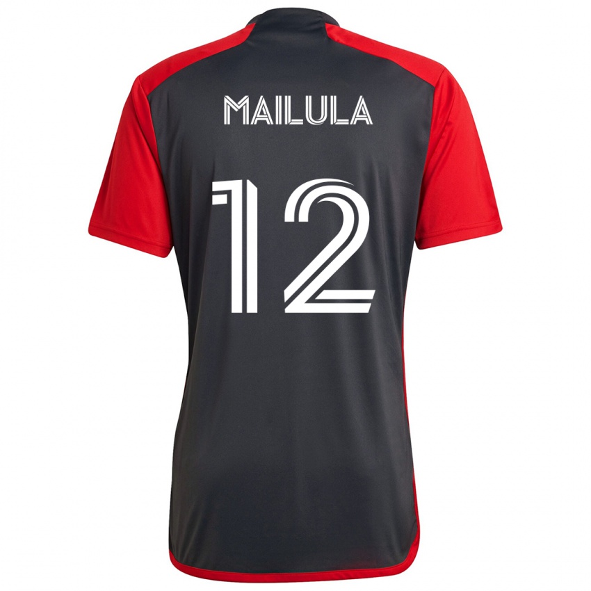 Gyermek Cassius Mailula #12 Szürke Vörös Hazai Jersey 2024/25 Mez Póló Ing