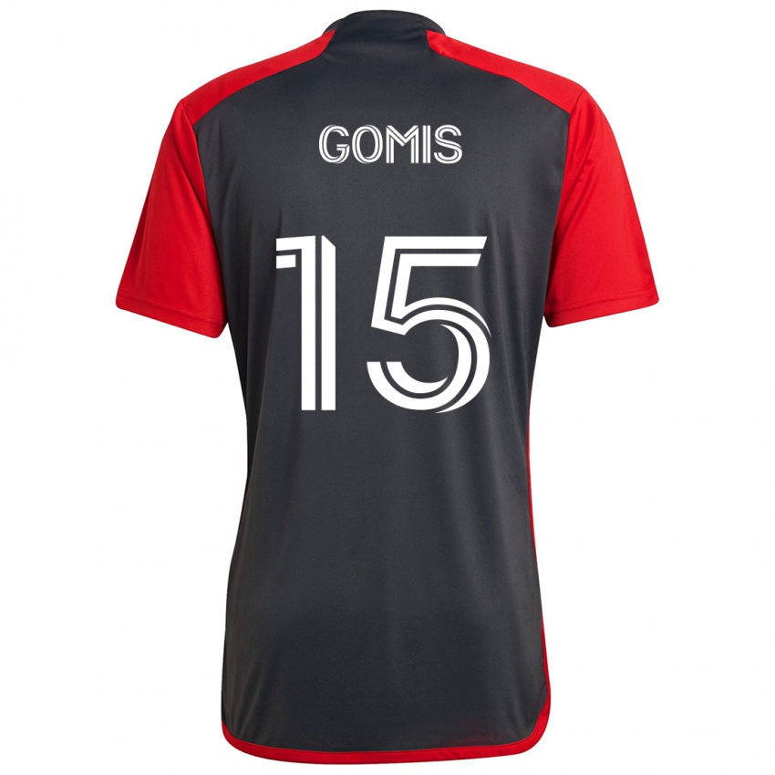 Gyermek Nicksoen Gomis #15 Szürke Vörös Hazai Jersey 2024/25 Mez Póló Ing