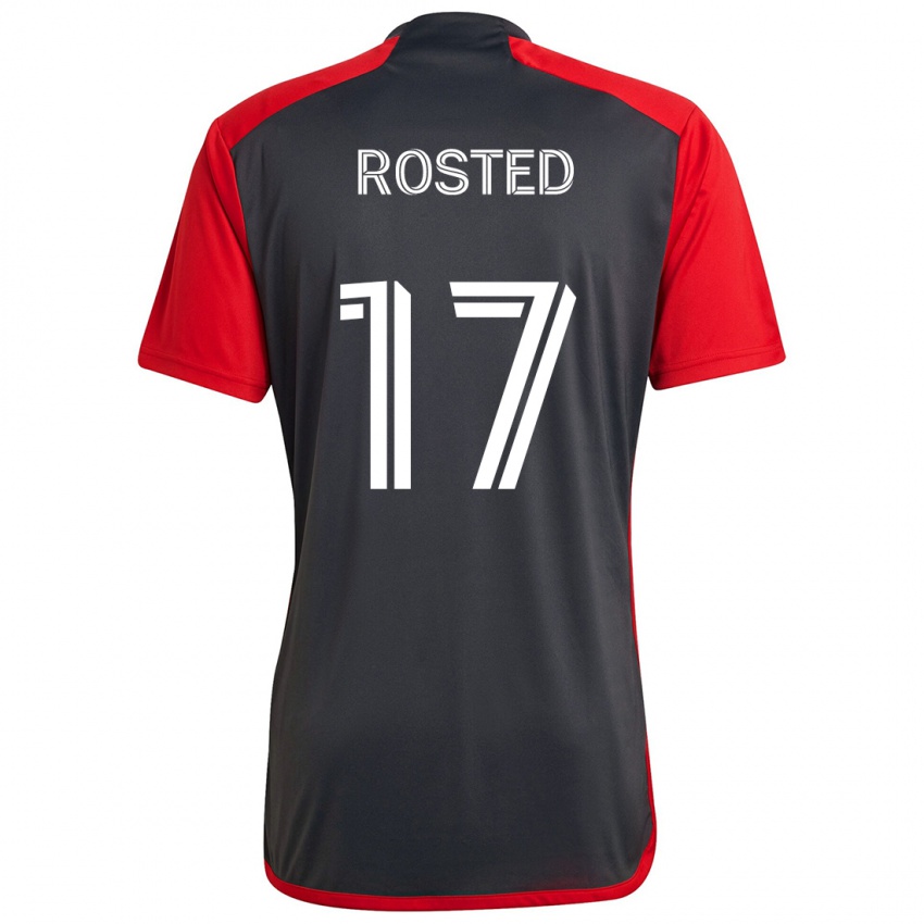 Gyermek Sigurd Rosted #17 Szürke Vörös Hazai Jersey 2024/25 Mez Póló Ing