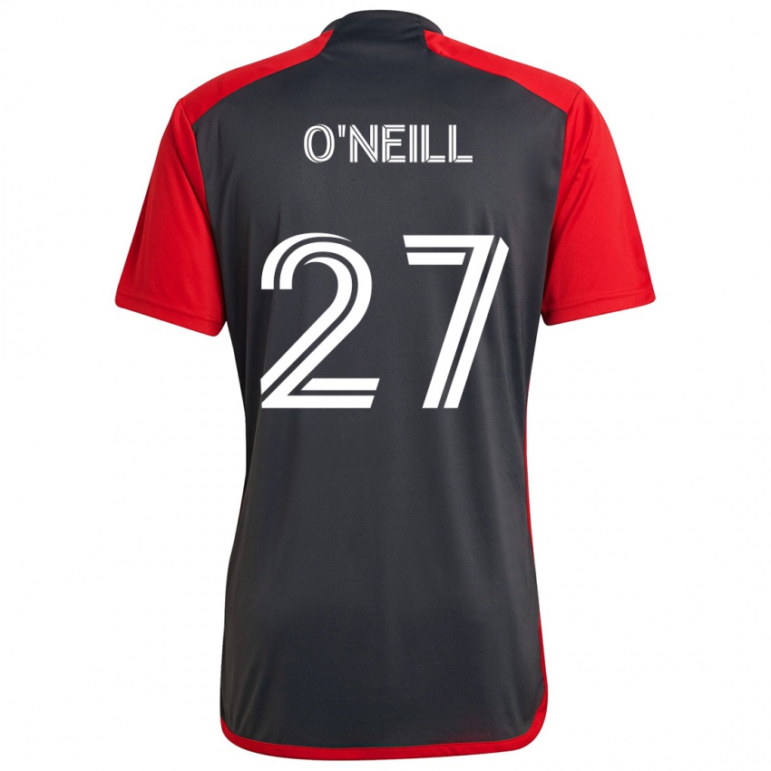 Gyermek Shane O'neill #27 Szürke Vörös Hazai Jersey 2024/25 Mez Póló Ing