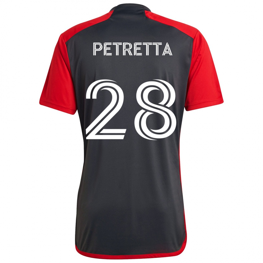 Gyermek Raoul Petretta #28 Szürke Vörös Hazai Jersey 2024/25 Mez Póló Ing