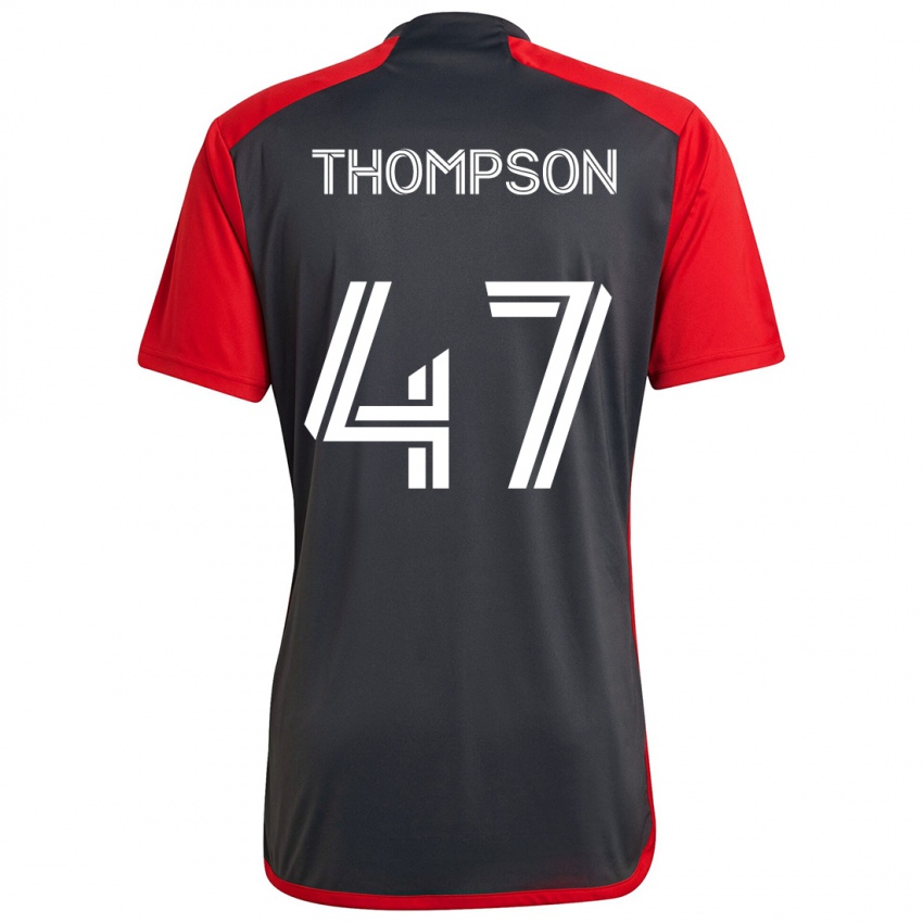 Gyermek Kosi Thompson #47 Szürke Vörös Hazai Jersey 2024/25 Mez Póló Ing