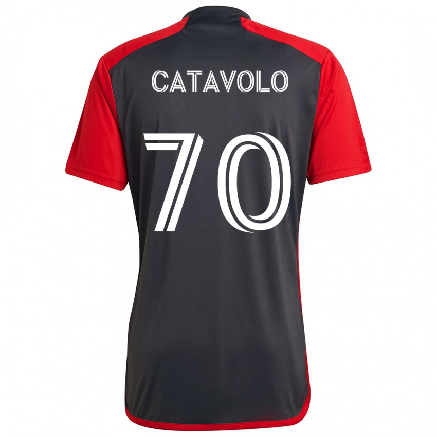 Gyermek Matthew Catavolo #70 Szürke Vörös Hazai Jersey 2024/25 Mez Póló Ing