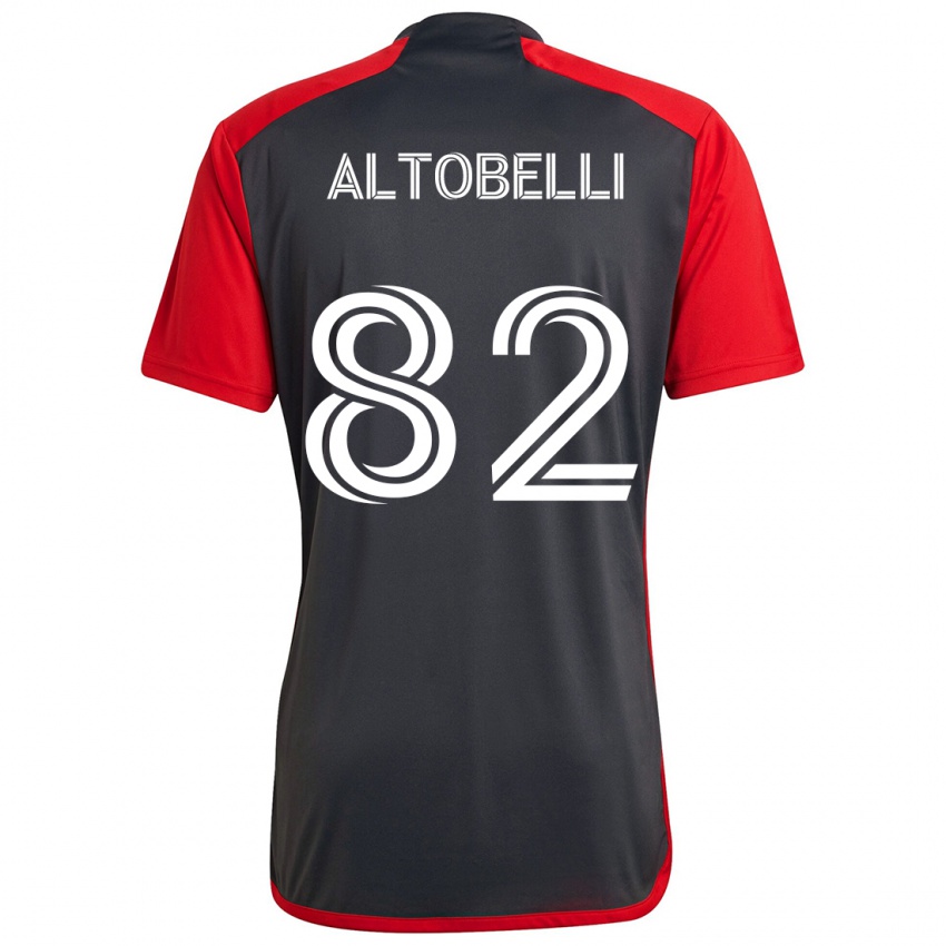 Gyermek Julian Altobelli #82 Szürke Vörös Hazai Jersey 2024/25 Mez Póló Ing