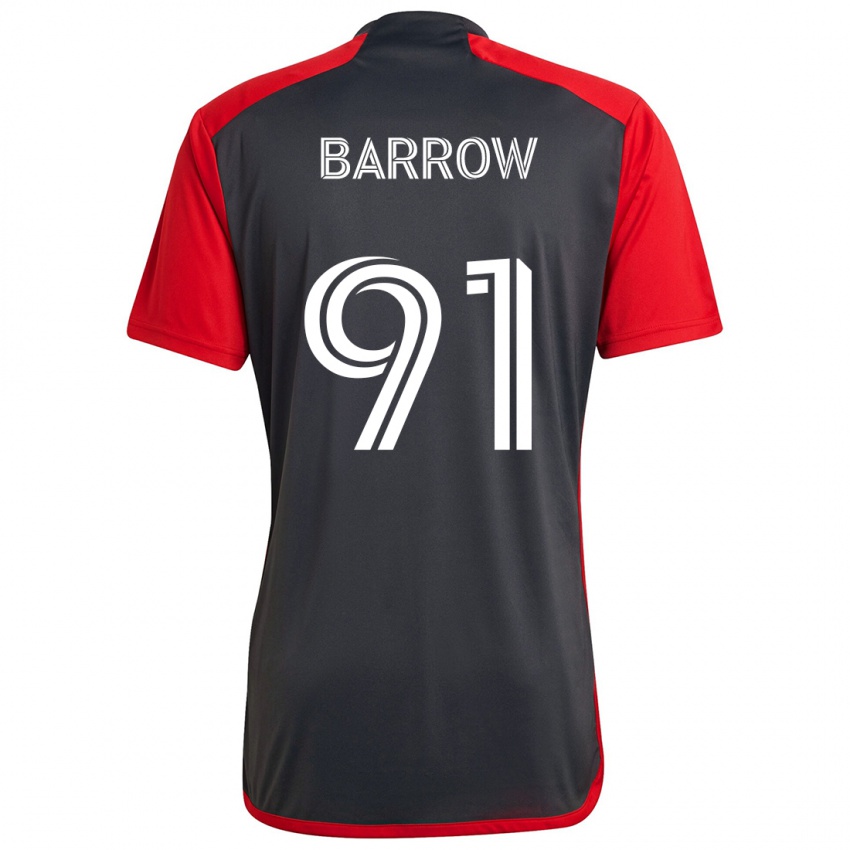 Gyermek Dékwon Barrow #91 Szürke Vörös Hazai Jersey 2024/25 Mez Póló Ing