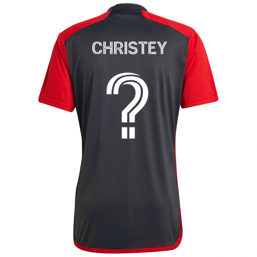 Gyermek Quentin Christey #0 Szürke Vörös Hazai Jersey 2024/25 Mez Póló Ing