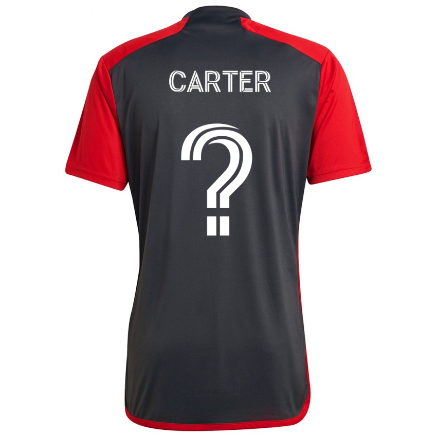 Gyermek Ajahni Carter #0 Szürke Vörös Hazai Jersey 2024/25 Mez Póló Ing