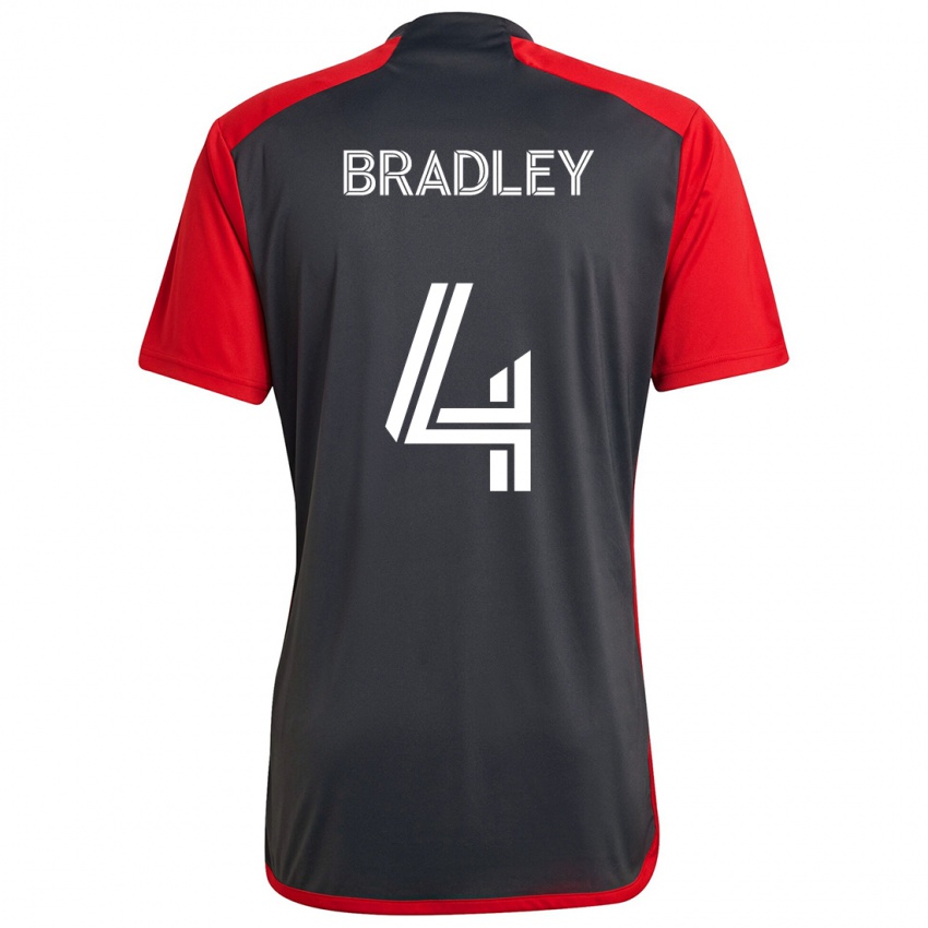 Gyermek Michael Bradley #4 Szürke Vörös Hazai Jersey 2024/25 Mez Póló Ing