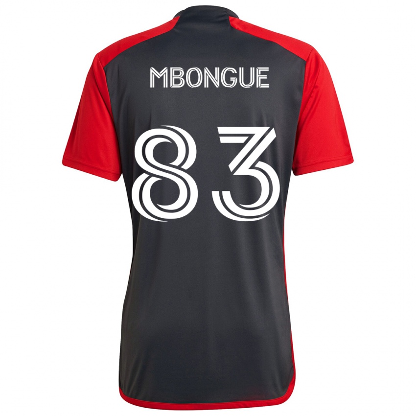 Gyermek Hugo Mbongue #83 Szürke Vörös Hazai Jersey 2024/25 Mez Póló Ing