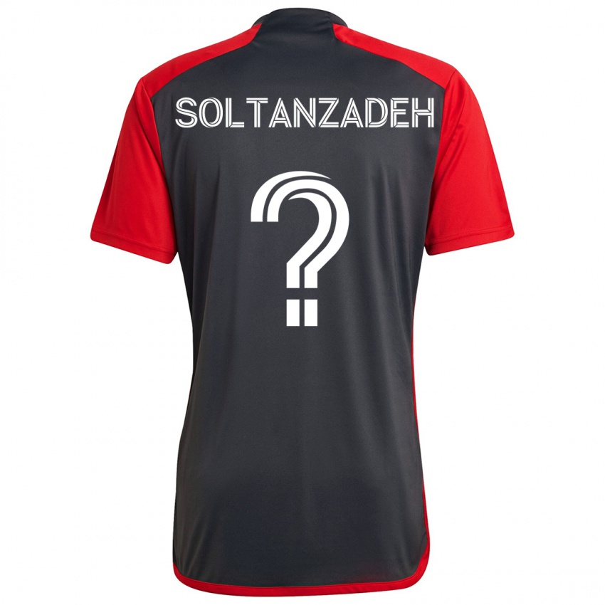 Gyermek Shayan Soltanzadeh #0 Szürke Vörös Hazai Jersey 2024/25 Mez Póló Ing