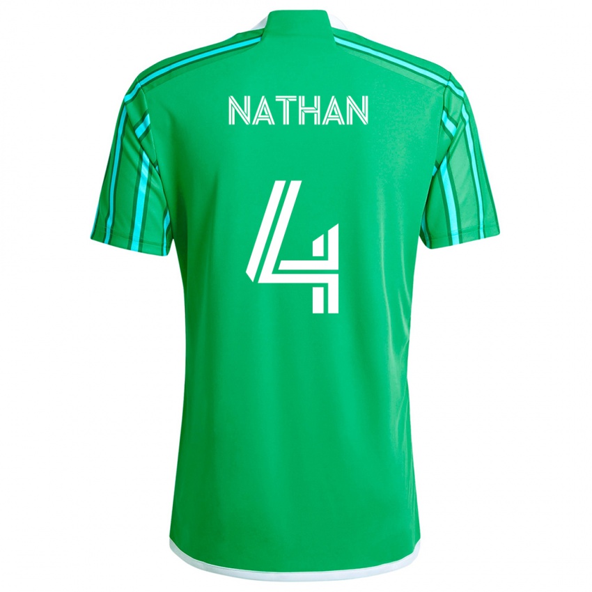 Gyermek Nathan #4 Zöld Fehér Hazai Jersey 2024/25 Mez Póló Ing