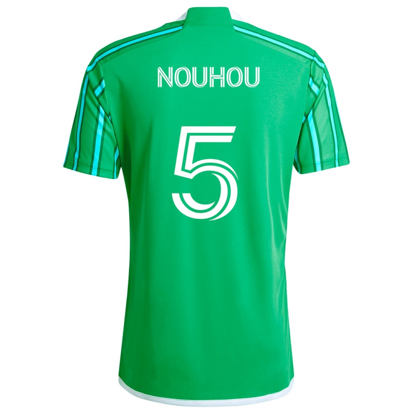 Gyermek Nouhou #5 Zöld Fehér Hazai Jersey 2024/25 Mez Póló Ing