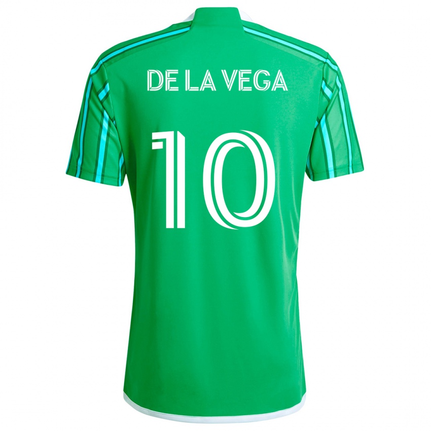 Gyermek Pedro De La Vega #10 Zöld Fehér Hazai Jersey 2024/25 Mez Póló Ing