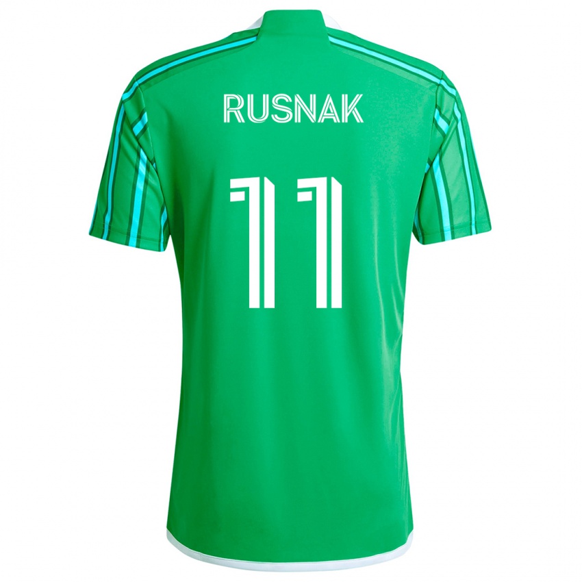 Gyermek Albert Rusnák #11 Zöld Fehér Hazai Jersey 2024/25 Mez Póló Ing