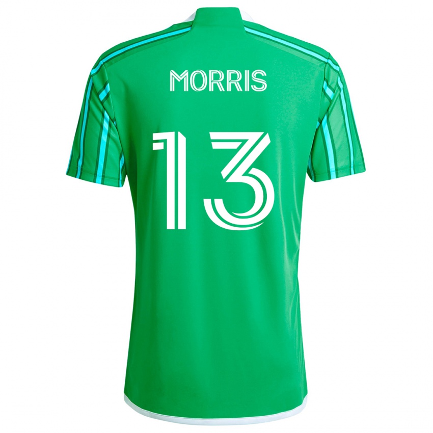 Gyermek Jordan Morris #13 Zöld Fehér Hazai Jersey 2024/25 Mez Póló Ing