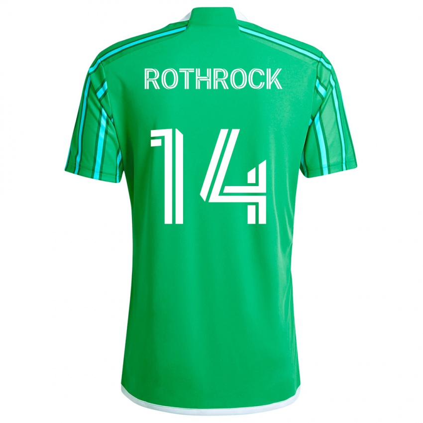 Gyermek Paul Rothrock #14 Zöld Fehér Hazai Jersey 2024/25 Mez Póló Ing