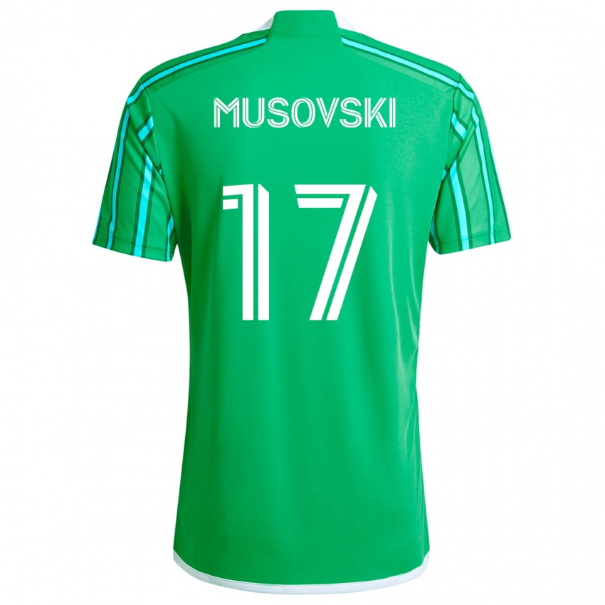 Gyermek Danny Musovski #17 Zöld Fehér Hazai Jersey 2024/25 Mez Póló Ing