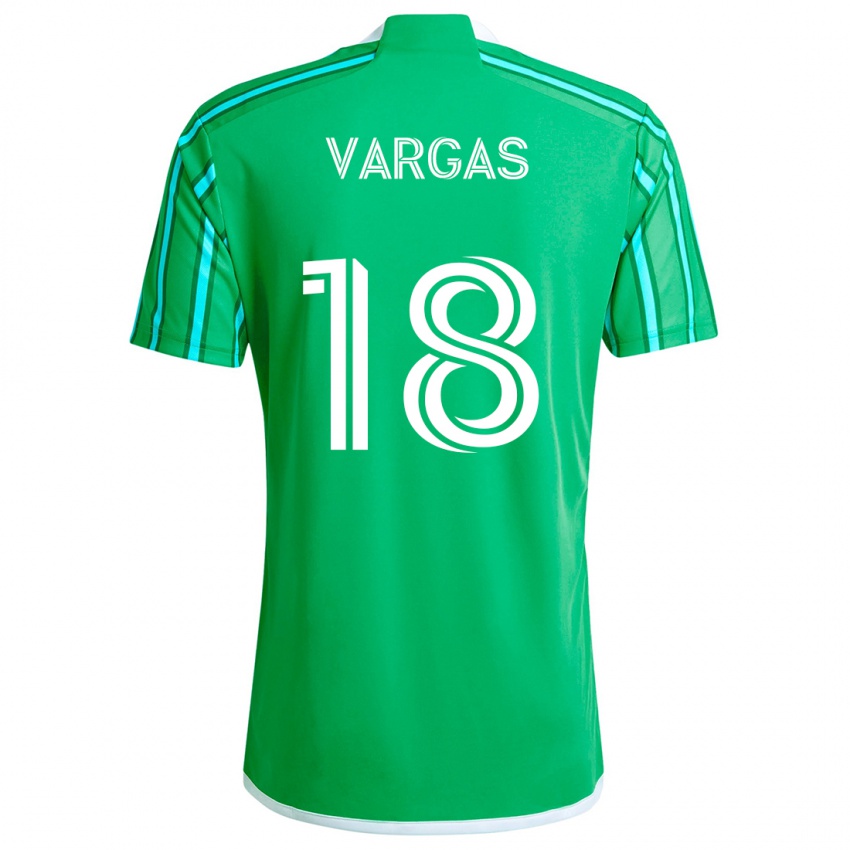 Gyermek Obed Vargas #18 Zöld Fehér Hazai Jersey 2024/25 Mez Póló Ing