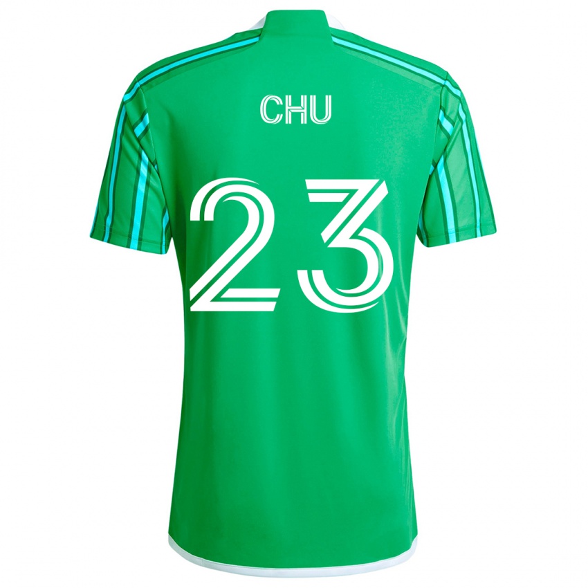 Gyermek Léo Chú #23 Zöld Fehér Hazai Jersey 2024/25 Mez Póló Ing